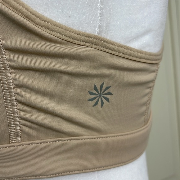 Athleta Women’s Racerback Shirred Active Wear Sports Bra Style903747 34C Beige - Picture 6 of 9